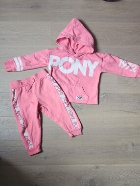 Pony Baby Girl Pink White Matching Track Suit 18 Months